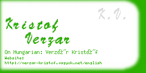 kristof verzar business card